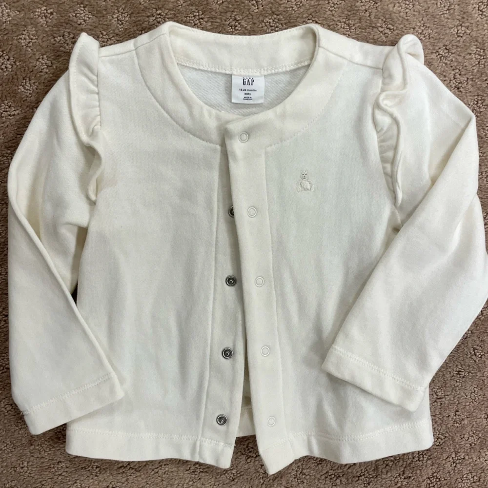 Baby Gap Set Off-White Long Sleeve Cardigan Sweater and Sweatpants 18-24 Months - Picture 3 of 14